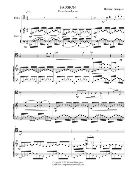 Thompson: Songs of Passion (Version for Cello & Piano)
