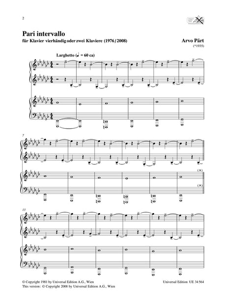 Pärt: Pari intervallo