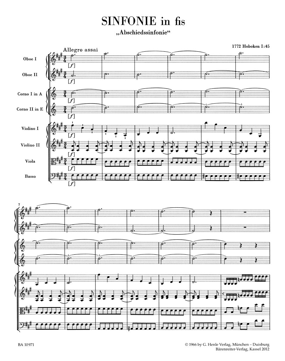 Haydn: Symphony in F-sharp Minor, Hob. I:45 – Ficks Music