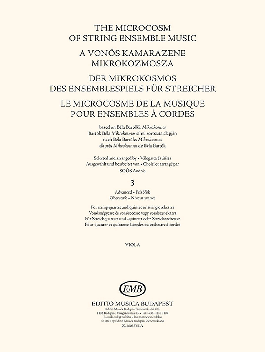 The Microcosm of String Ensemble Music - Volume 3 (Advanced)