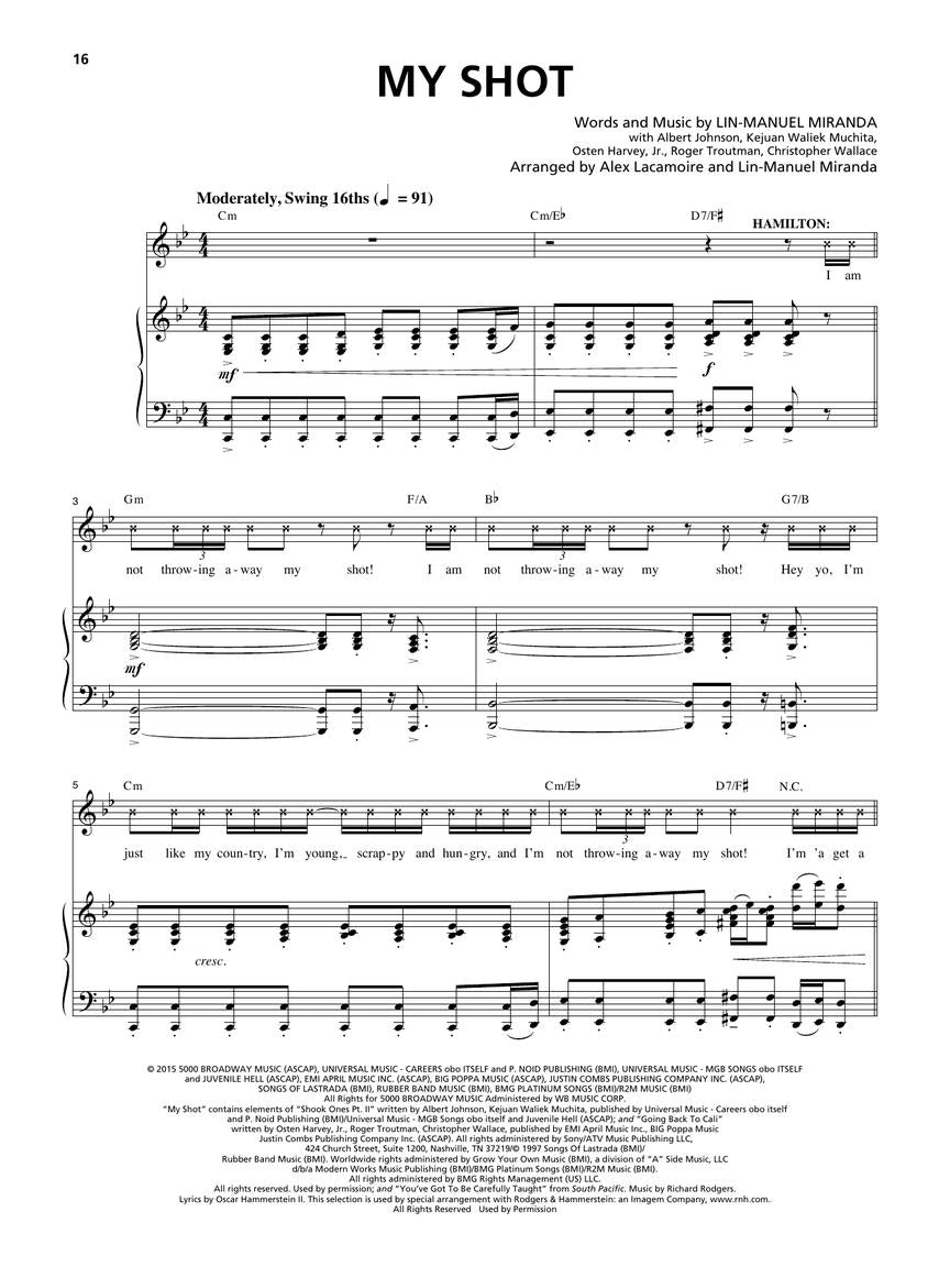 Hamilton - Vocal Selections