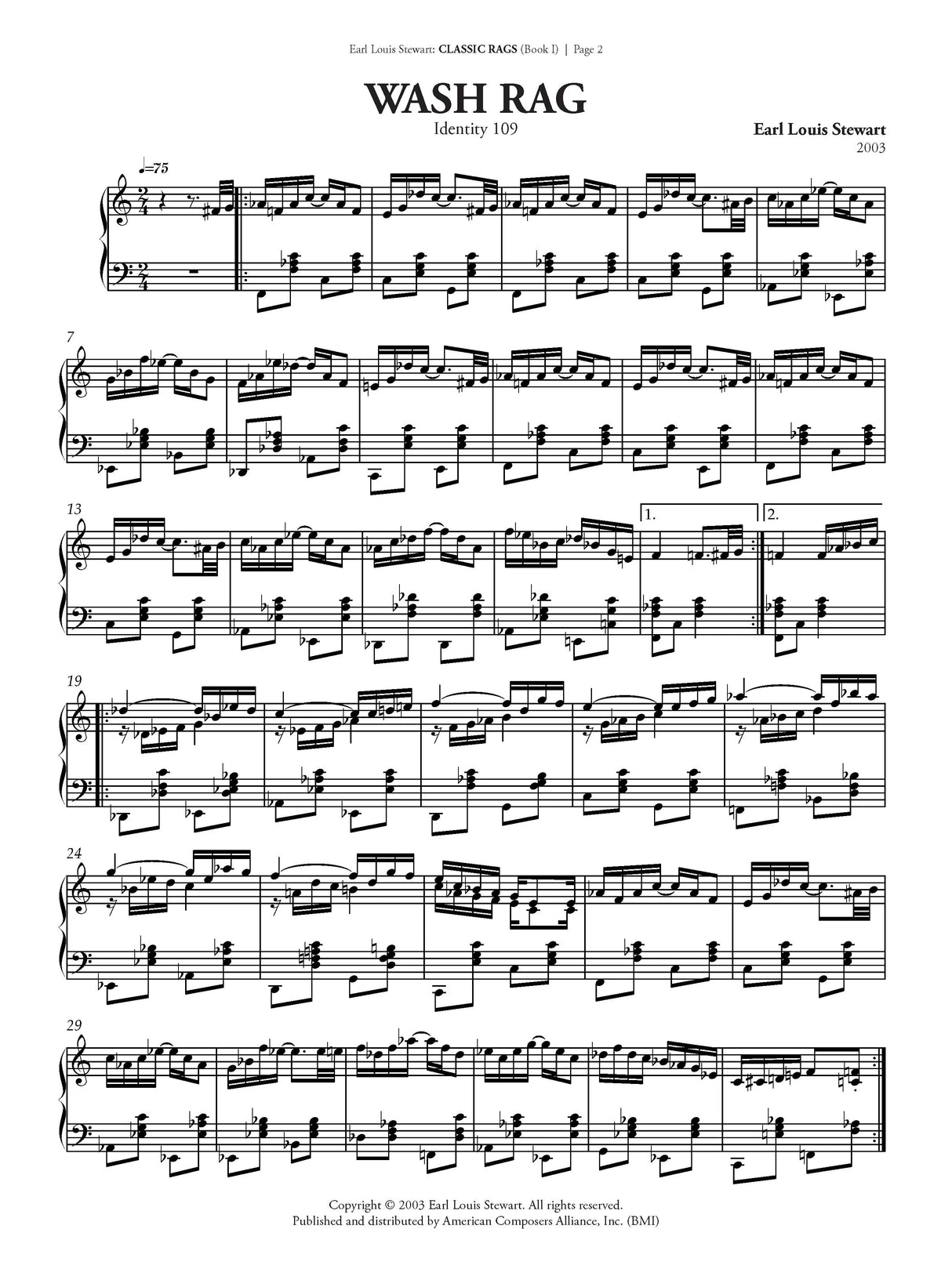 Stewart: Classic Rags for Piano - Book 1