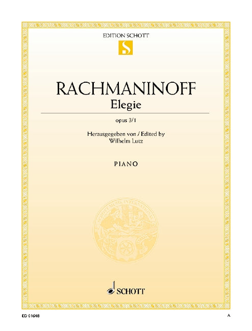 Rachmaninoff: Elegy, Op. 3, No. 1