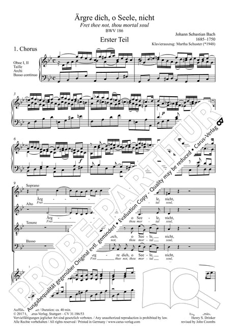Bach: Ärgre dich, o Seele, nicht, BWV 186