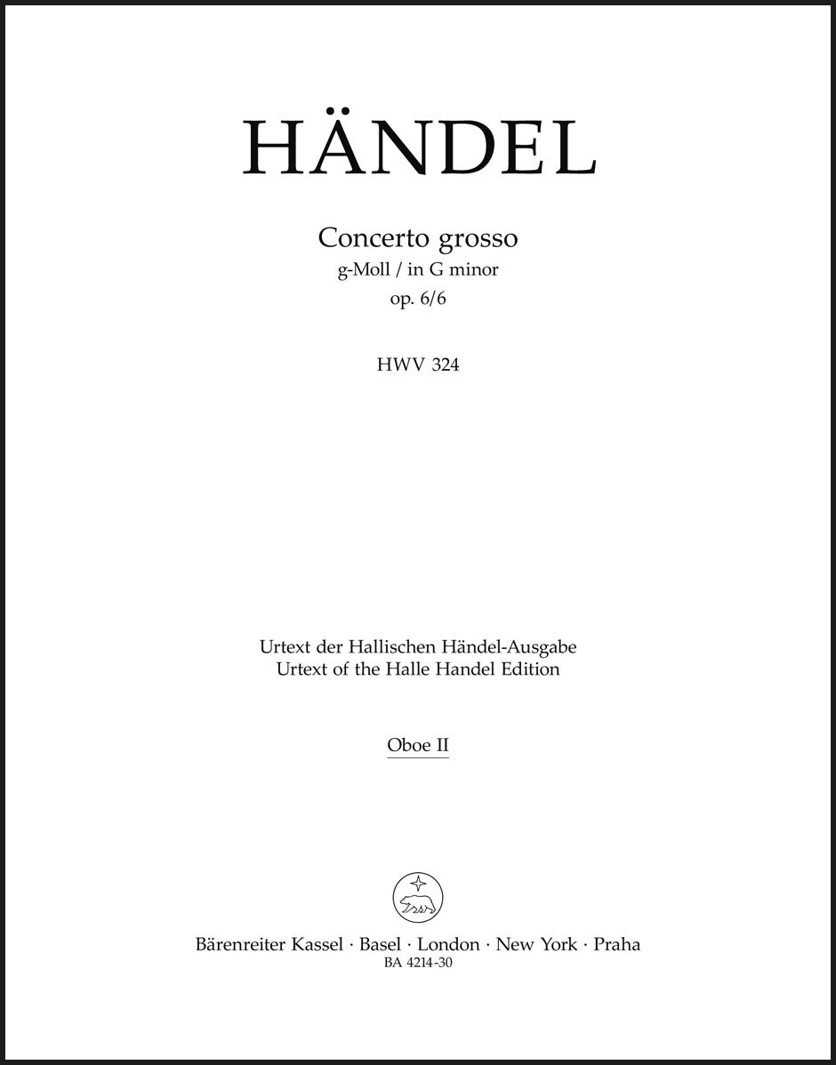 Handel: Concerto grosso in G Minor, HWV 324, Op. 6, No. 6