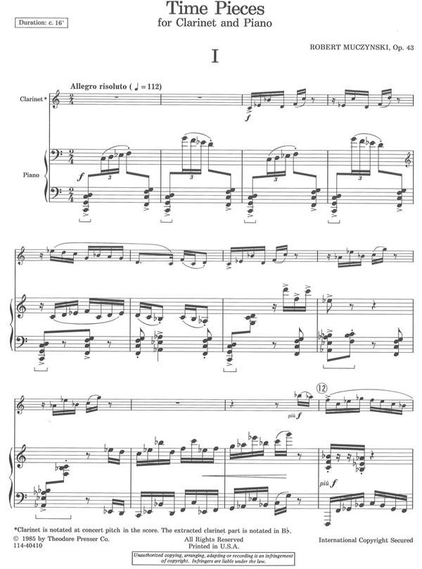 Muczynski: Time Pieces, Op. 43