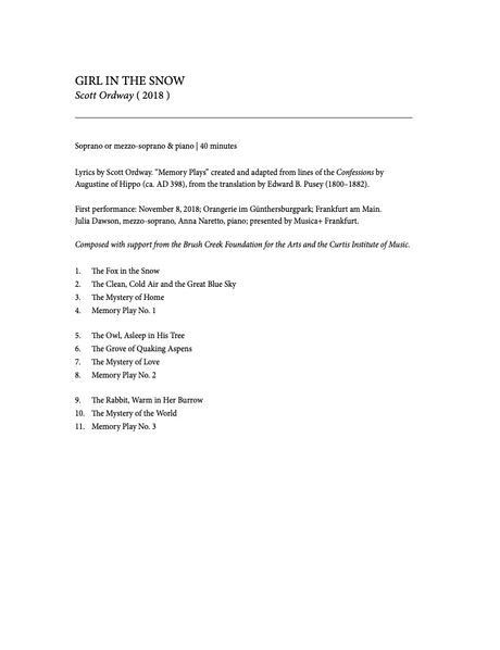 Ordway: Girl in the Snow