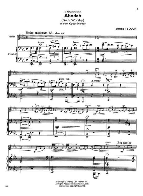 Bloch: Music for Violin and Piano