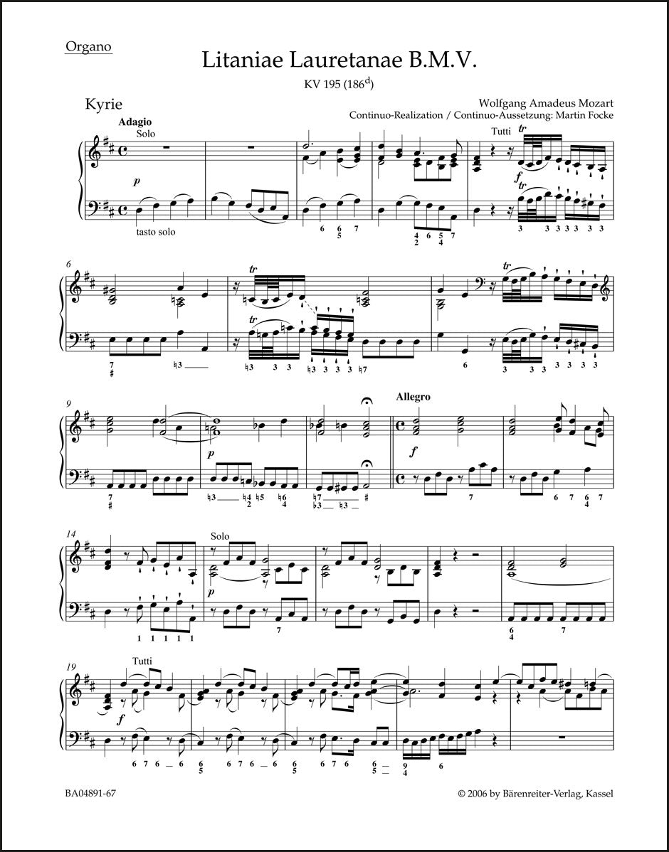 Mozart: Litaniae Lauretanae B.M.V., K. 195 (186d)