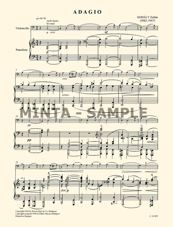 Kodály: Adagio (arr. for cello & piano)
