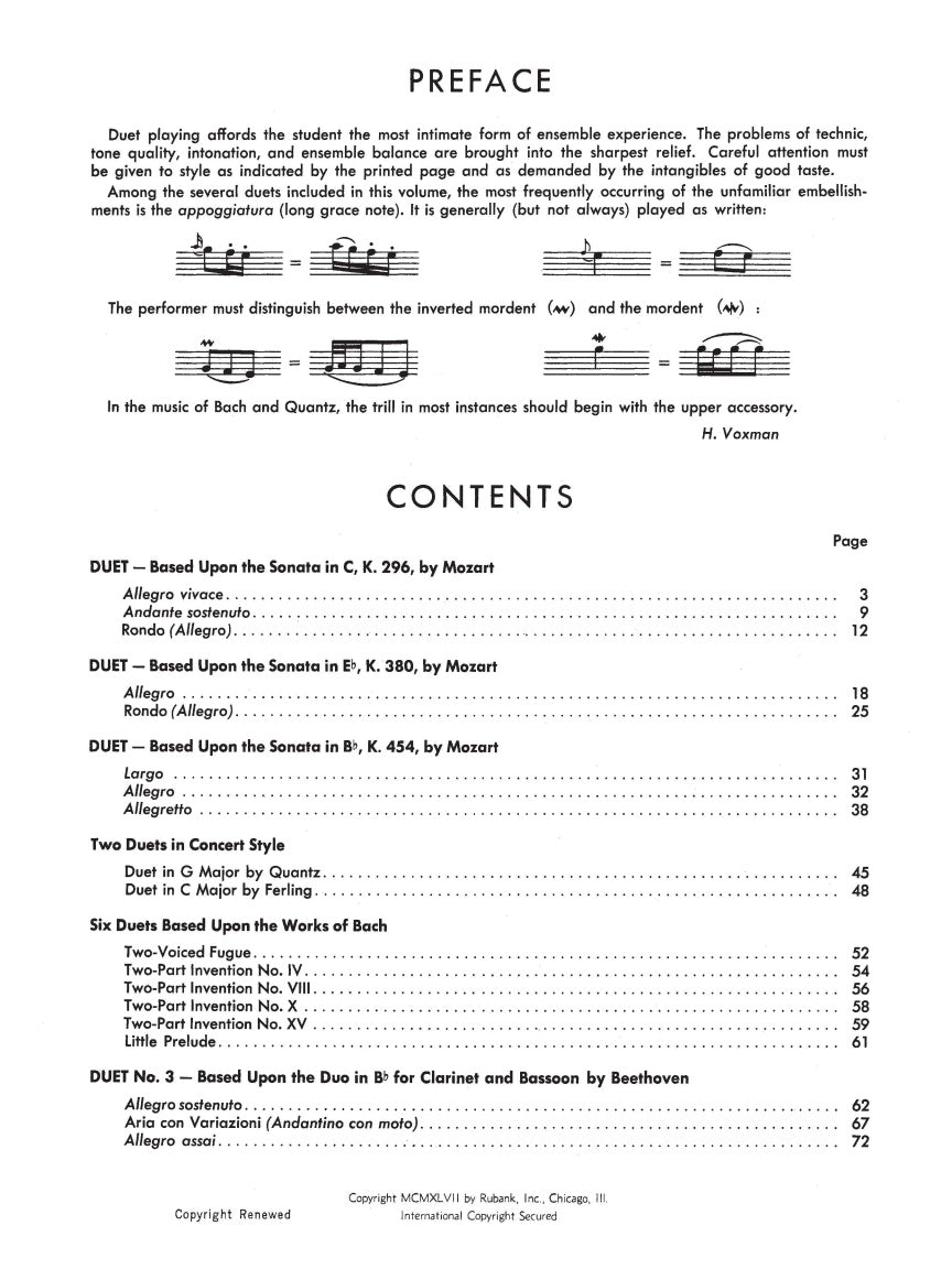 Selected Duets for Clarinet - Volume 2 (Advanced)