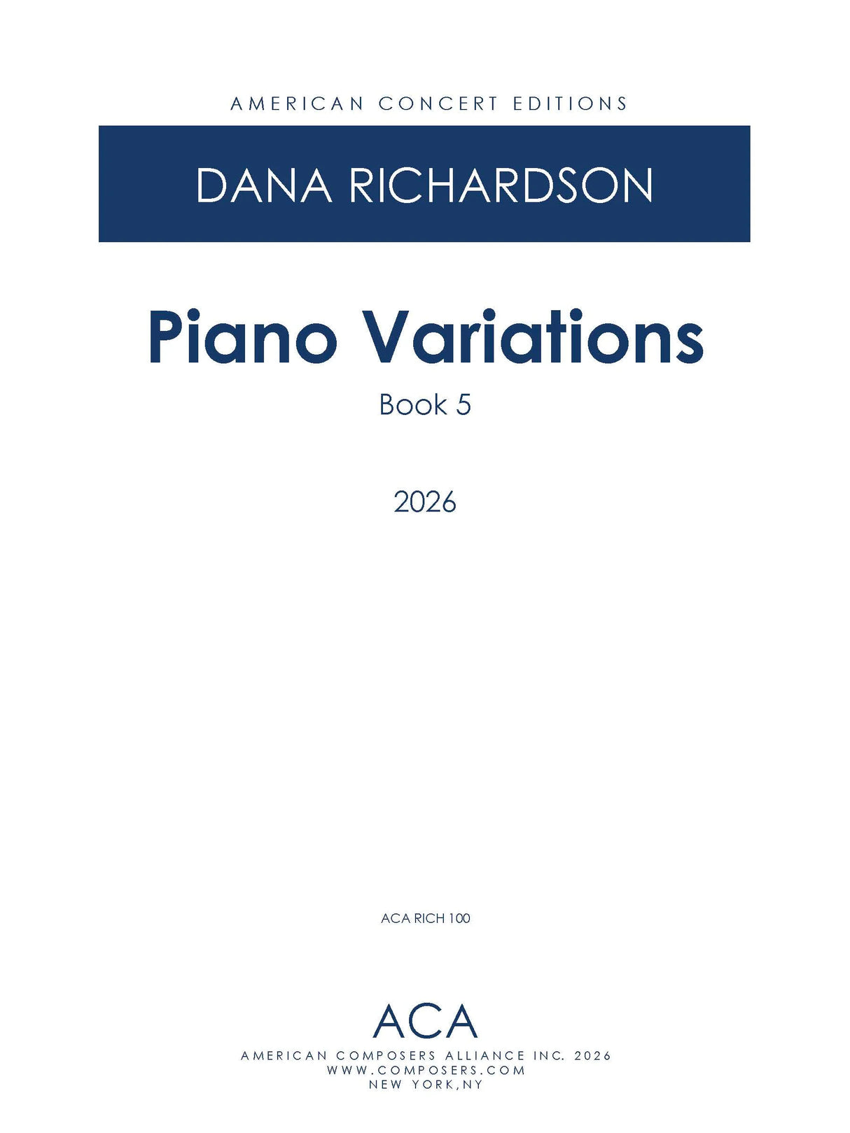D. Richardson: Piano Variations - Book 5