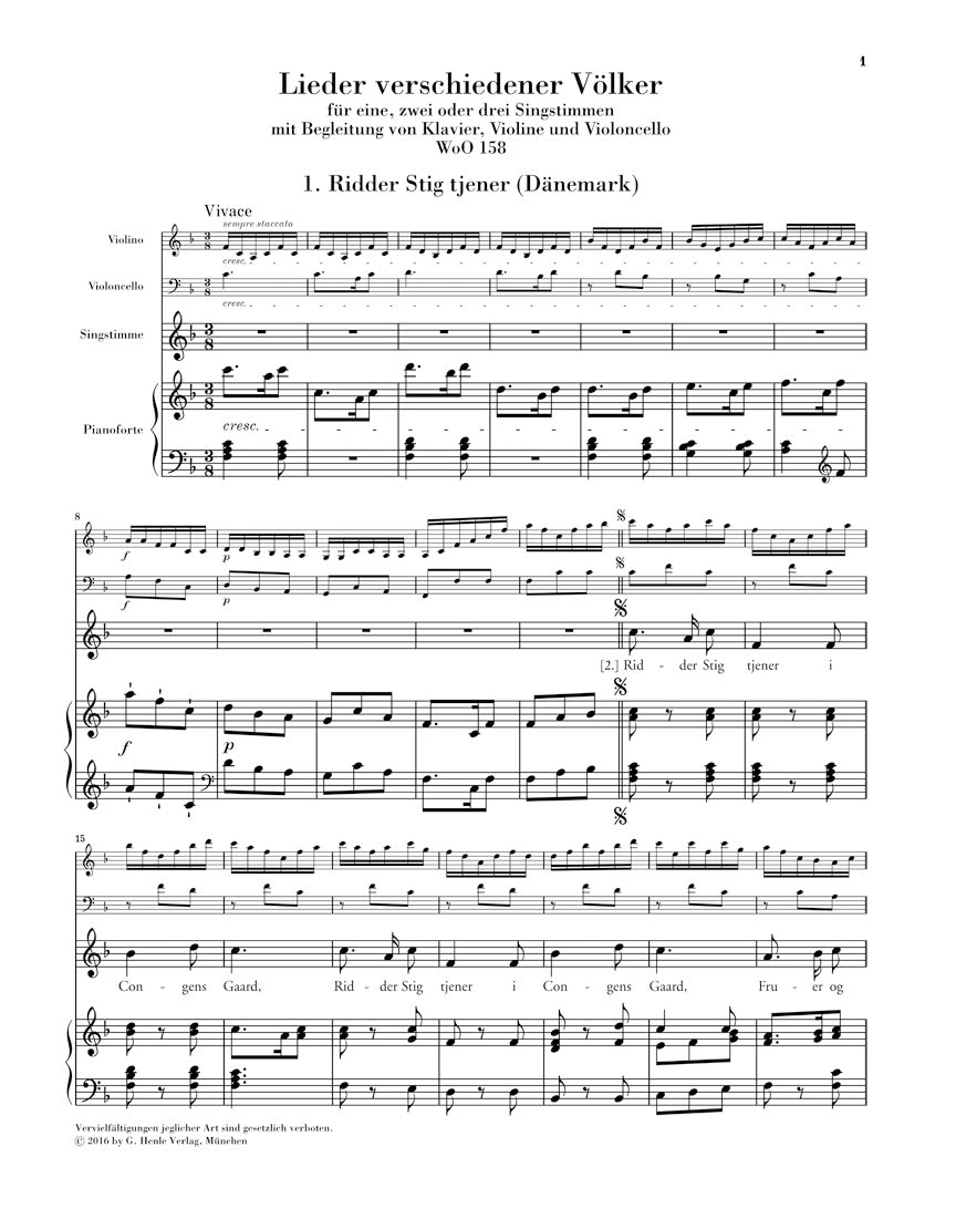 Beethoven: Lieder verschiedener Völker, WoO 158