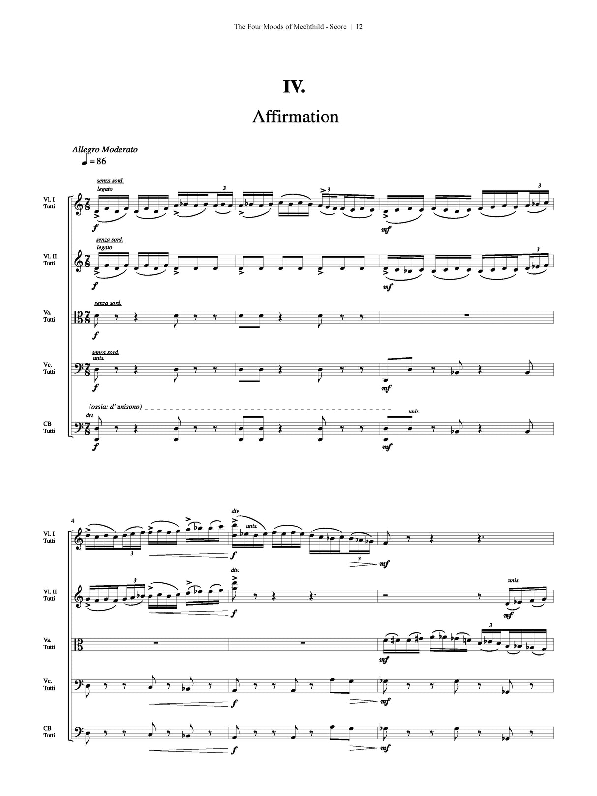 Van de Vate: The Four Moods of Mechthild: Suite for String Orchestra