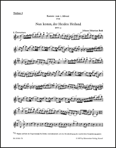 Bach: Nun komm, der Heiden Heiland, BWV 61