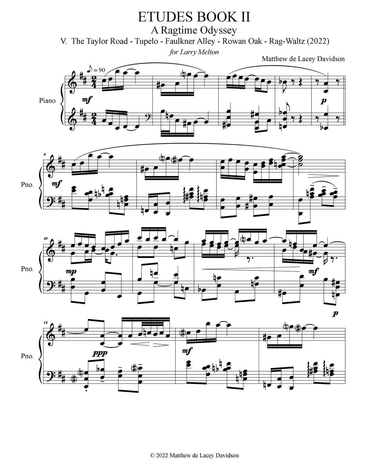 Davidson: Etudes for Piano Book II: A Ragtime Odyssey