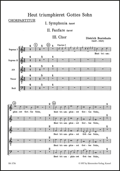 Buxtehude: Heut triumphieret Gottes Sohn, BuxWV 43 - Easter Cantata