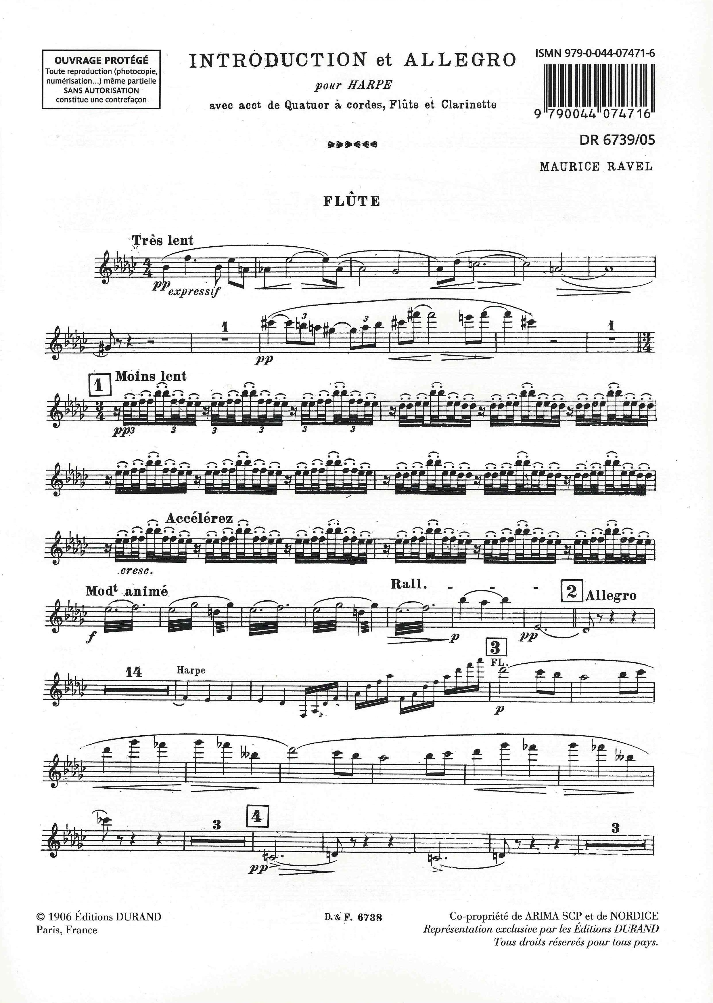 Ravel: Introduction and Allegro for Harp, String Quartet, Flute