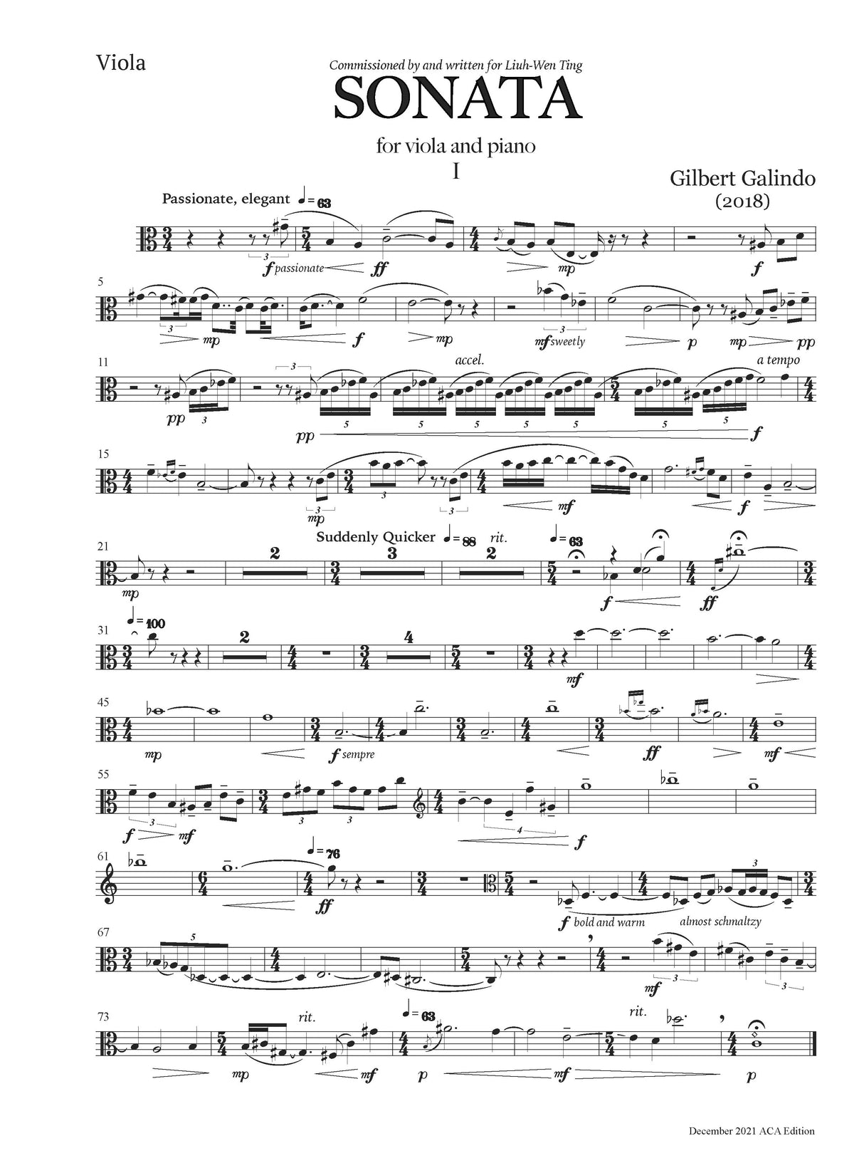 Galindo: Viola Sonata