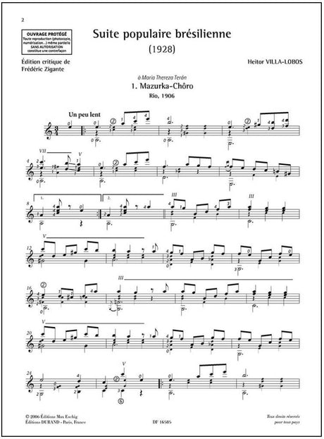 Villa-Lobos: Suite populaire brésilienne