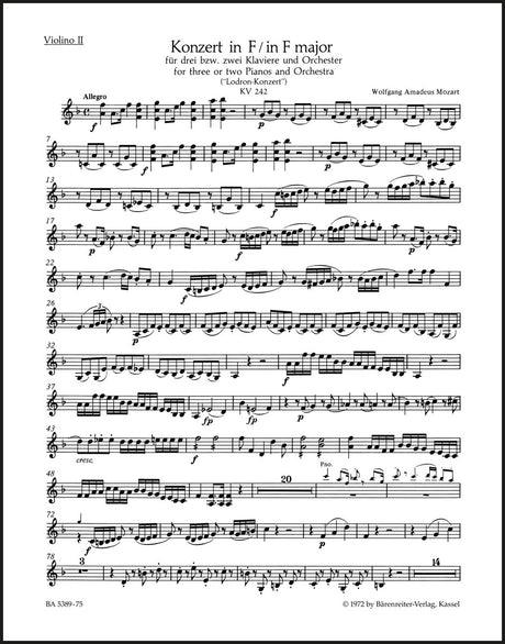 Mozart: Concerto No. 7 for 2 or 3 Pianos, K. 242 ("Lodron Concerto")