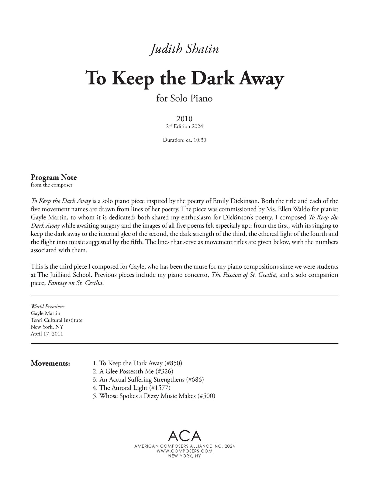 Shatin: To Keep the Dark Away