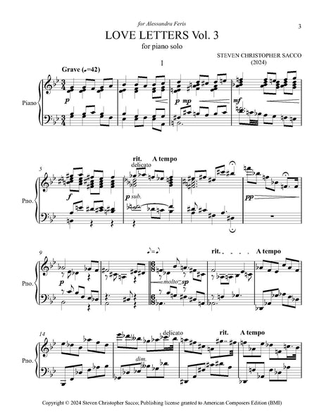 Sacco: Love Letters - Volume 3