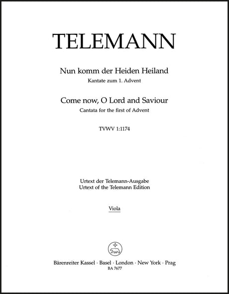 Telemann: Nun komm der Heiden Heiland, TWV 1:1174