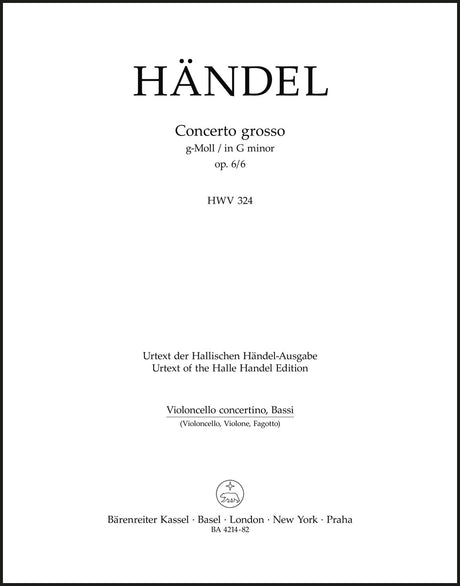 Handel: Concerto grosso in G Minor, HWV 324, Op. 6, No. 6