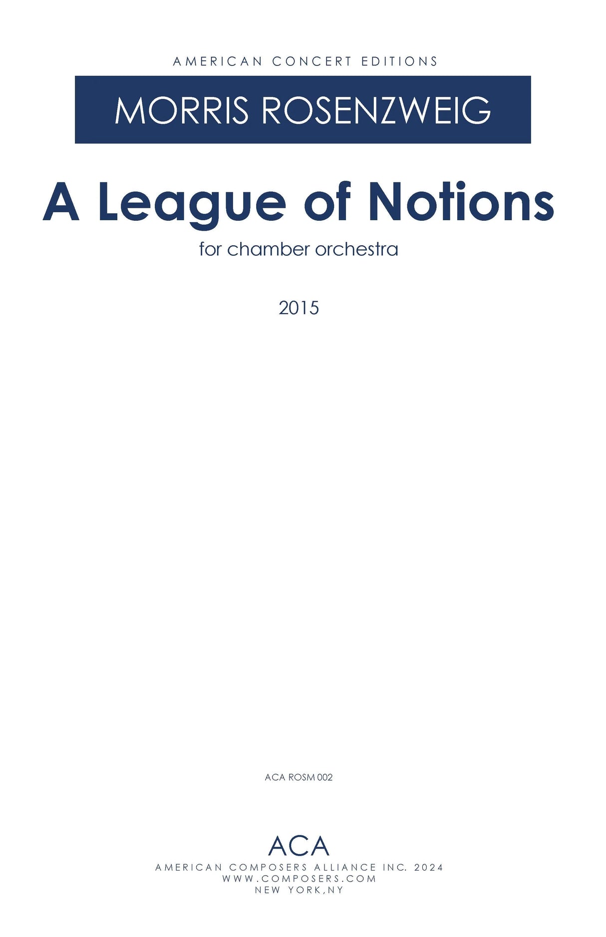 Rosenzweig: A League of Notions