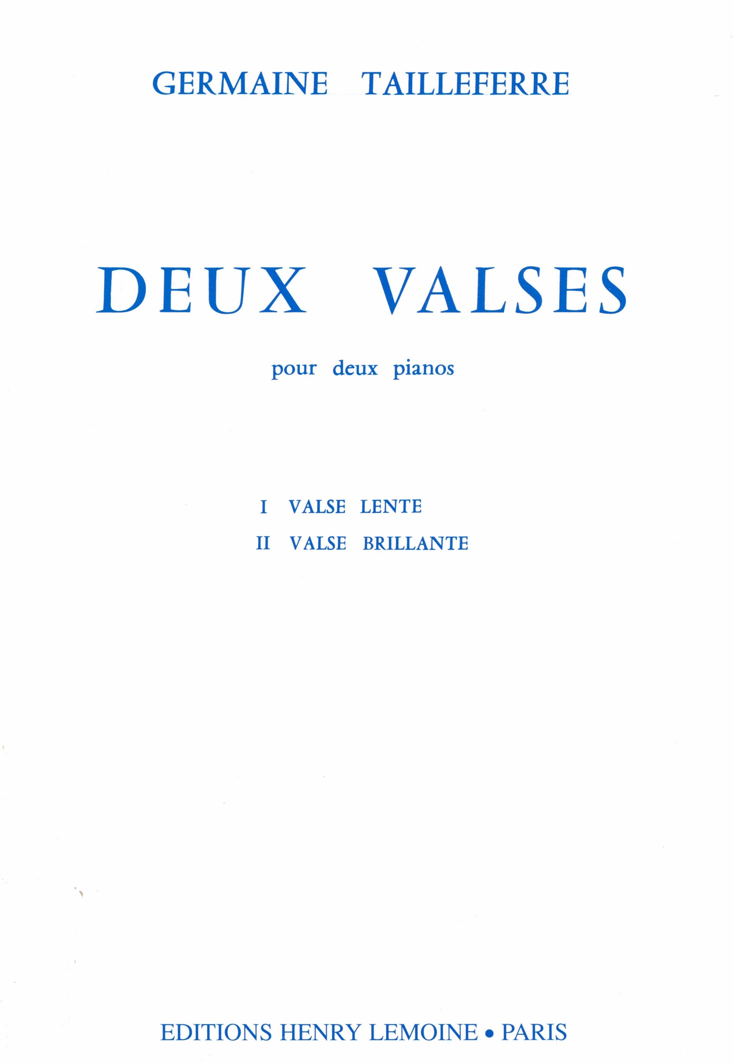 LES CLAVECINISTES FRANCAIS VOLUME 2、4 Tailleferre: 2 Waltzes – Ficks Music