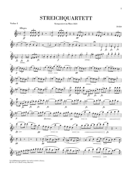 Schubert: String Quartet in D Minor, D 810