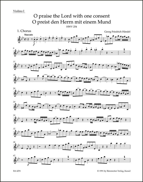 Handel: O praise the Lord with one consent, HWV 254