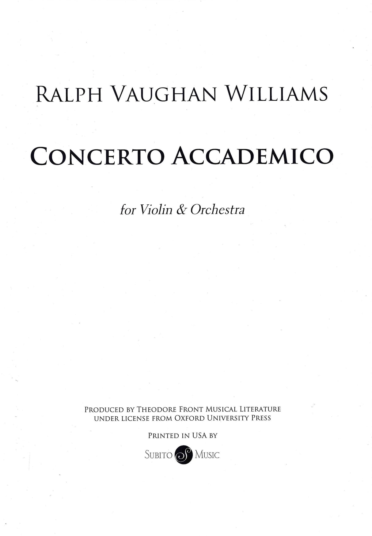 Vaughan Williams: Concerto Accademico