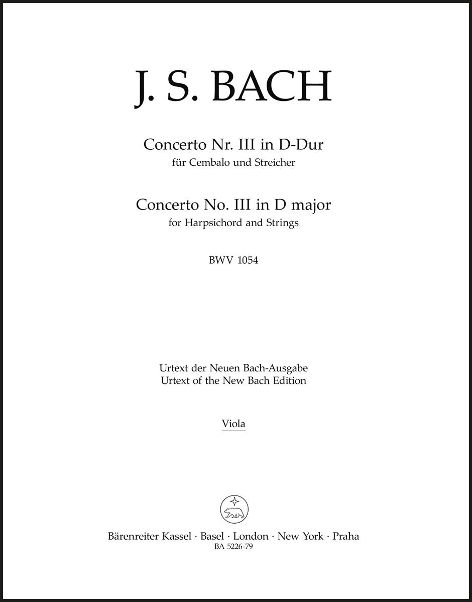 Bach: Harpsichord Concerto No. 3 in D Major, BWV 1054