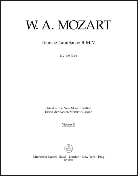 Mozart: Litaniae Lauretanae B.M.V. in B-flat Major, K. 109 (74e)