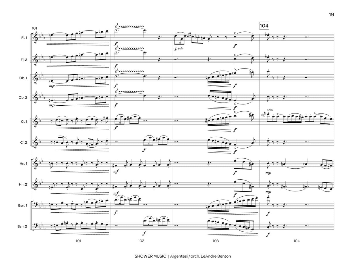 Argentesi: Shower Music (arr. for Double Woodwind Quintet)