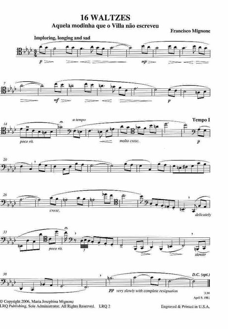 Mignone: 16 Waltzes & Solo Sonatina