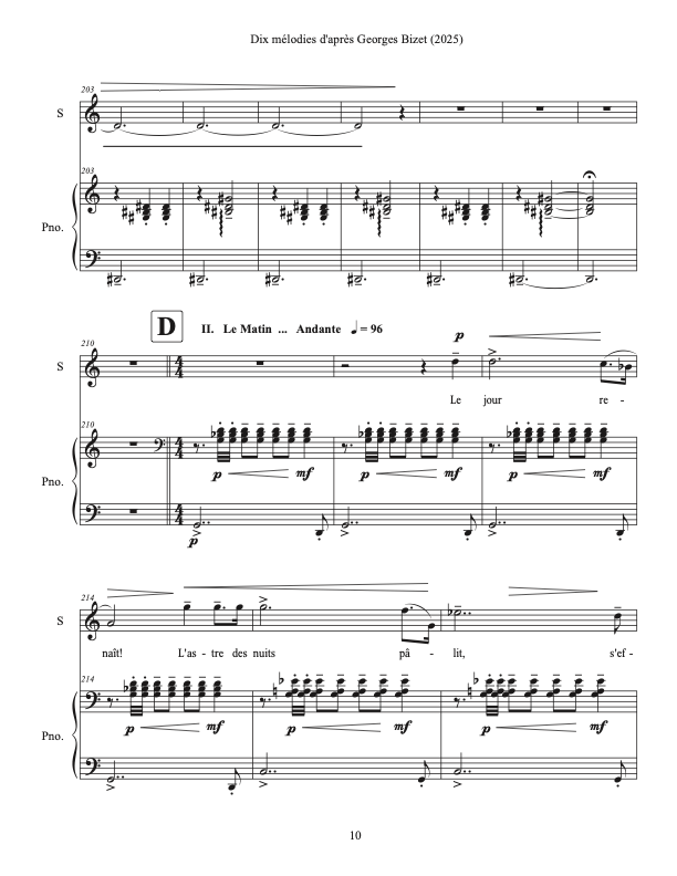 Lee: Dix Mélodies d'après Georges Bizet