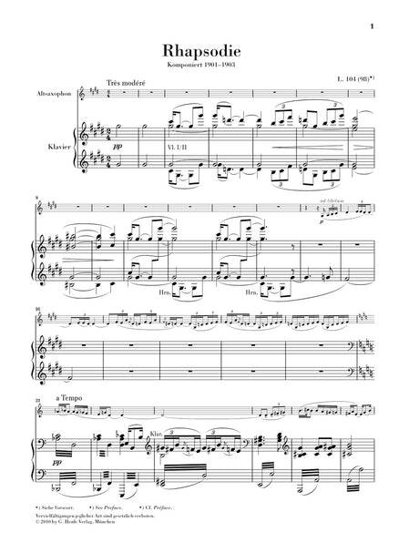 Debussy: Rhapsody for Alto Saxophone