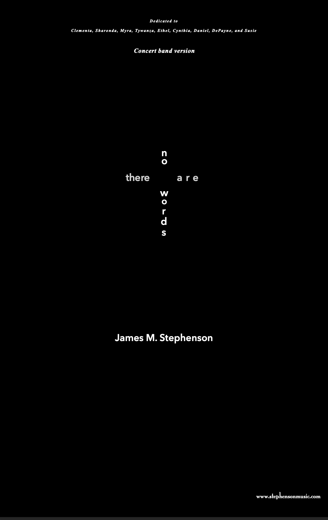Stephenson: there are no words (Version for Concert Band)