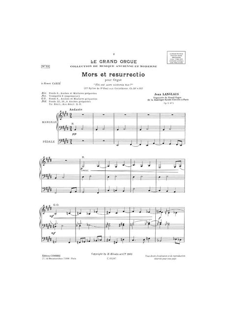 Langlais: Paraphrases grégoriennes, Op. 5