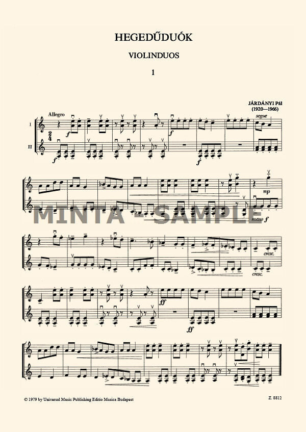 Járdányi: Violin Duos