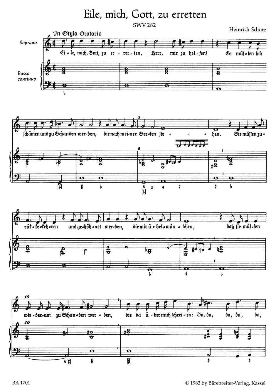 Schütz: Kleine geistliche Konzerte - Heft 1 (SWV 282, 283, 285, 306)