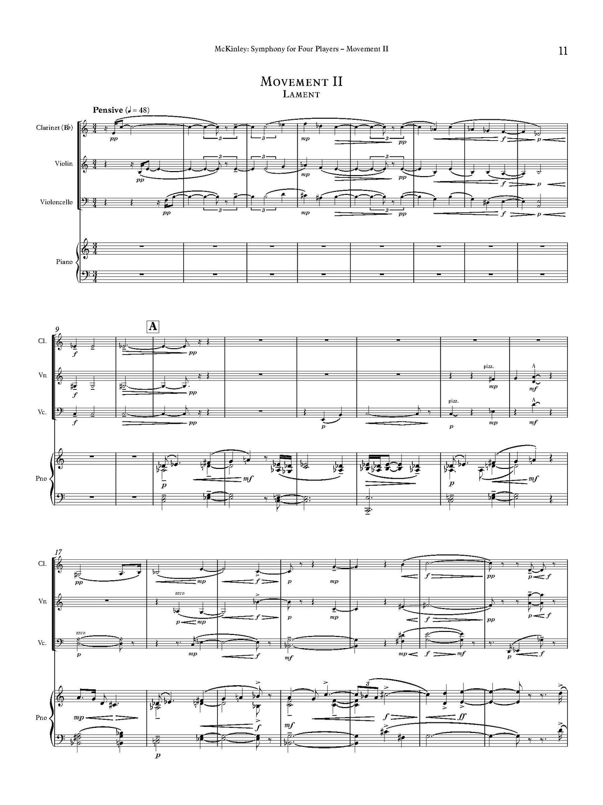 E.M. McKinley: Symphony No. 1 for Four Players, Op. 21