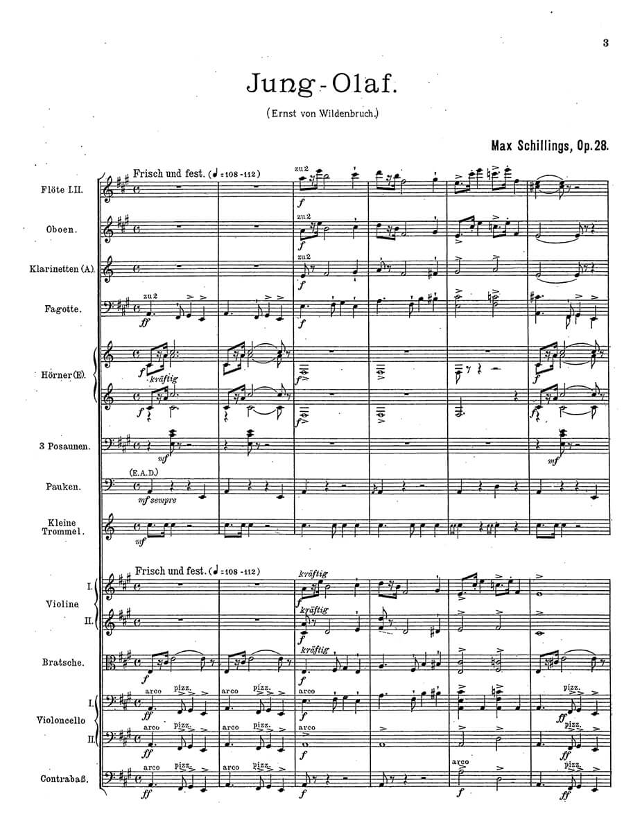 Schillings: Jung Oluf, Op. 28