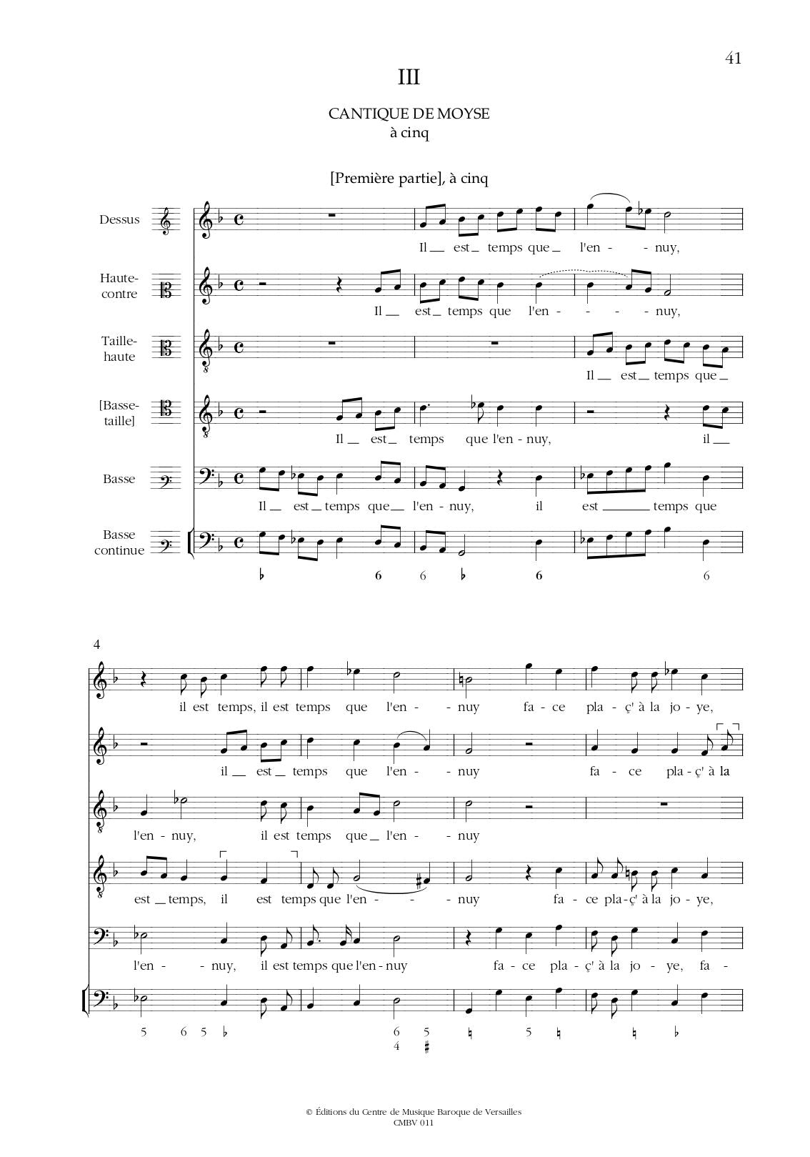 Moulinié: Cantique de Moïse