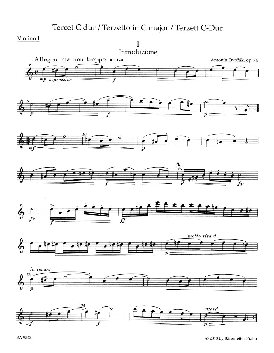 Dvořák: Terzetto in C Major, Op. 74