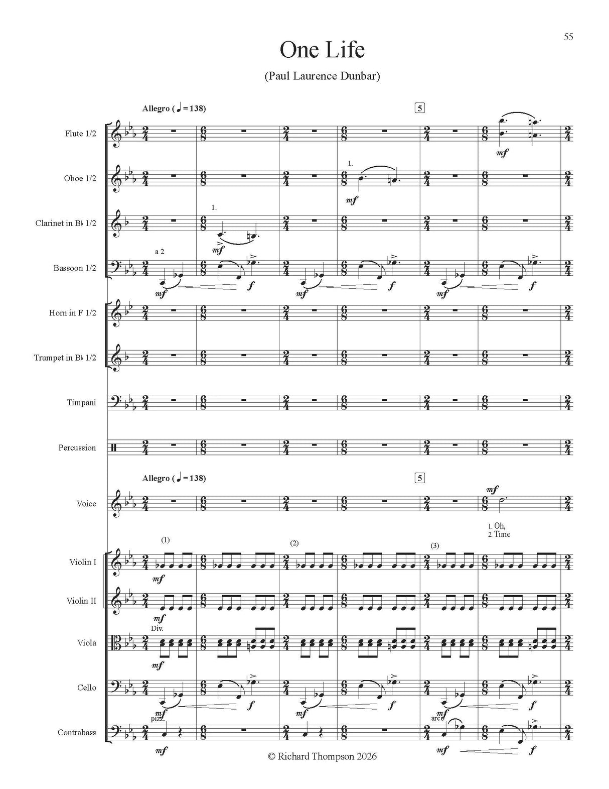 Thompson: The Shadow of Dawn (Version for High Voice & Orchestra)