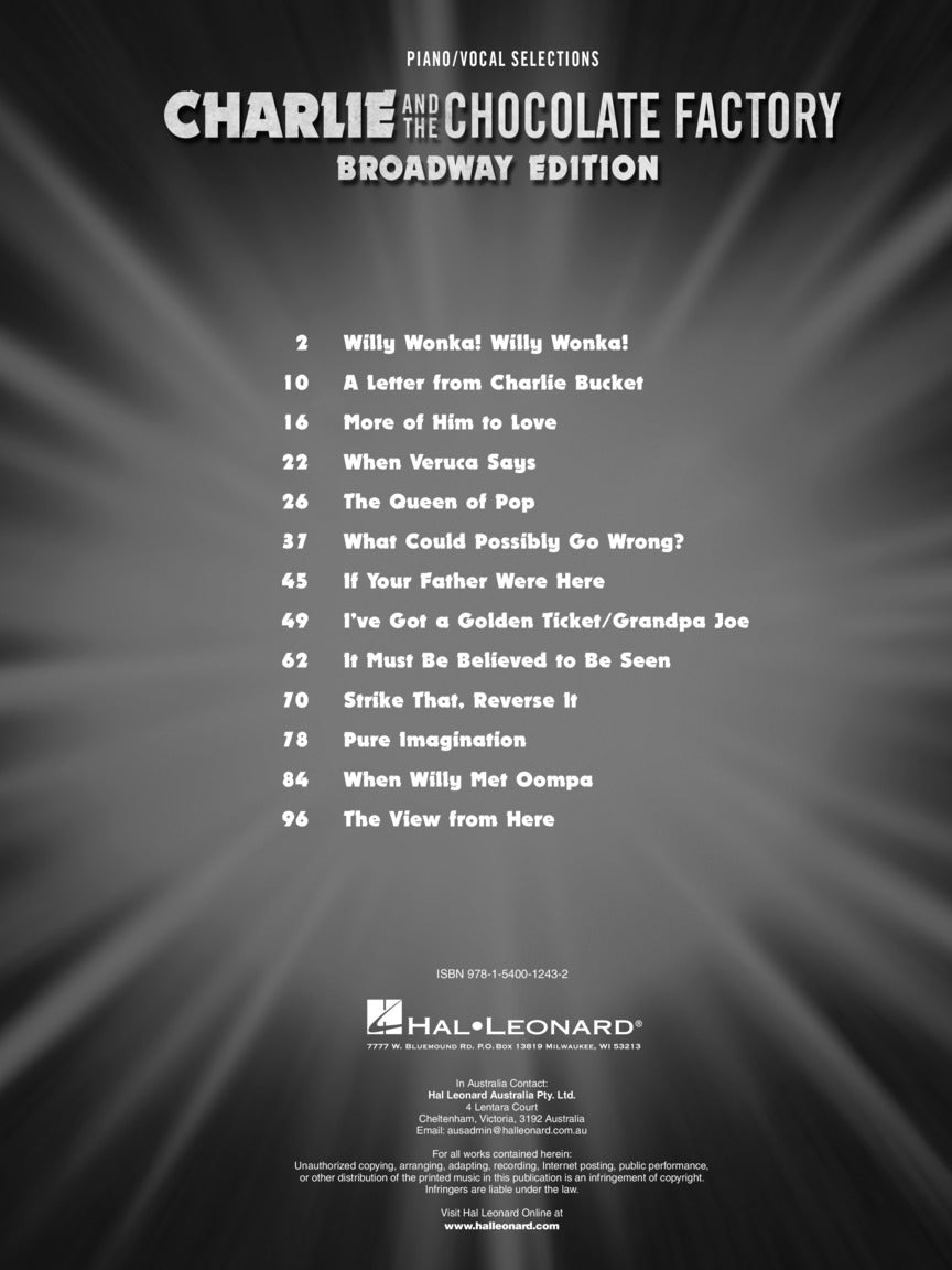 Charlie and the Chocolate Factory - Vocal Selections